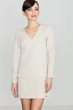 Rochie K373 - bej - poliester
