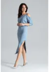 Rochie  K479 - albastru - viscoza -