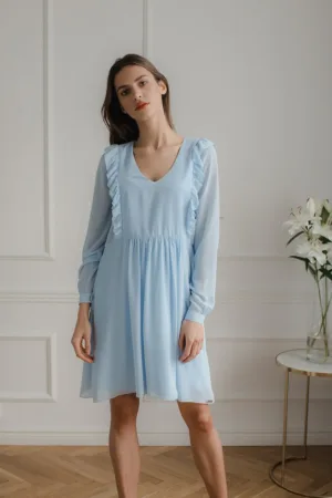 Rochie L083 - albastru - poliester