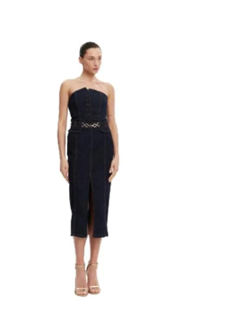 Rochie L23 - bumbac - bleumarin - 98% bumbac - 2% elastan