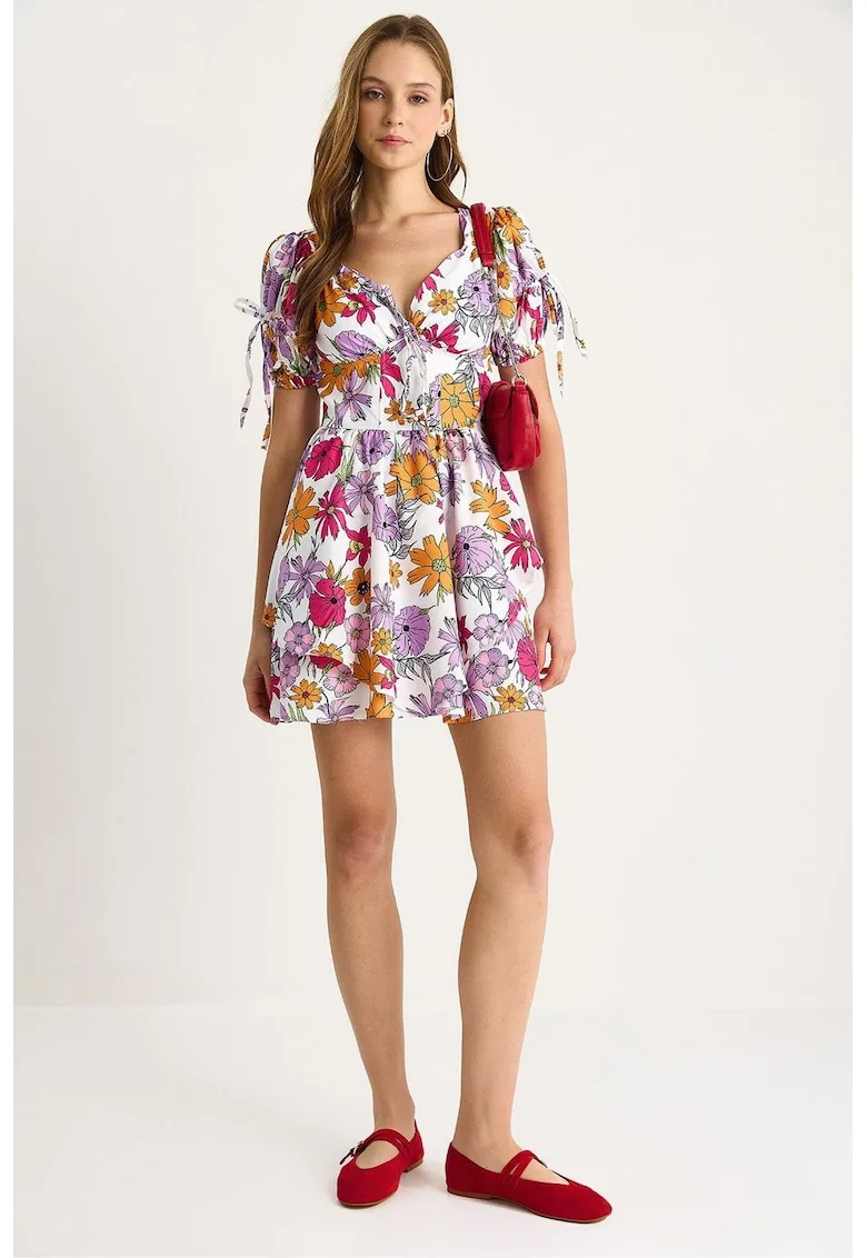 Rochie LUCCI - cu imprimeu - magenta - jerseu