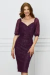 Rochie Larisa conica mov din lurex