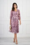 Rochie Leonard Collection roz cu imprimeuri florale