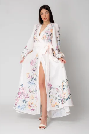 Rochie Lunga tip Kimono Off White 15546