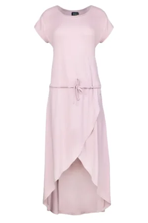 Rochie M394 - roz - viscoza - maneci scurte -