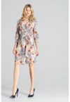 Rochie  M680 - imprimeu floral - multicolor - midi - poliester