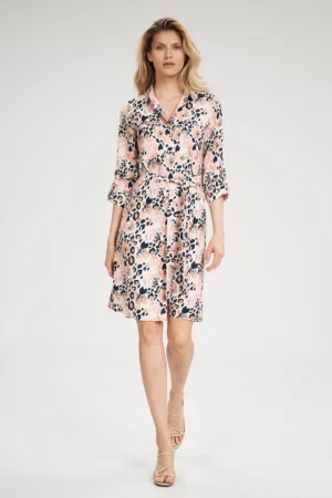 Rochie M701 - imprimeu floral - multicolor - poliester