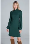 Rochie  M831 - verde - tricotata - maneci lungi - poliester -