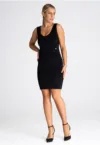 Rochie  M978 - poliester - cu bretele groase - negru