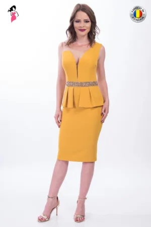 Rochie MBG Collection de ocazie mulata pe corp de lungime midi