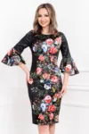 Rochie MBG din tafta neagra cu maneci clopot