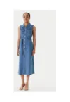 Rochie  MORGAN-251-RJEAN 993 DENIM STONE - Albastru - 100% bumbac