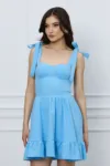 Rochie Mara bleu scurta cu bretele reglabile