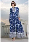 Rochie Maxi - HiCCUP - Decolteu in V - Albastru Marin - Textil