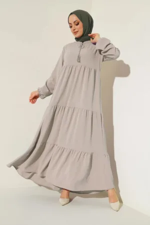 Rochie Maxi HiCCUP - guler tip papion - piatra naturala - textil