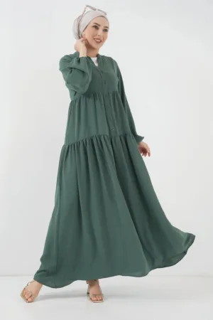 Rochie Maxi -  Relaxed Fit - Textil - Verde Smarald -