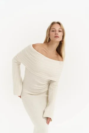 Rochie Maxi -  tricot - ivory natural -