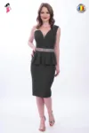 Rochie Mbg de seara neagra cu peplum si strasuri