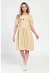 Rochie Medie Dama - Casual - Bej V308