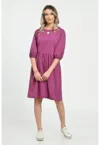 Rochie Medie Dama V265 - Fucsia pictata