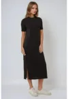 Rochie Midi -  Negru - bumbac