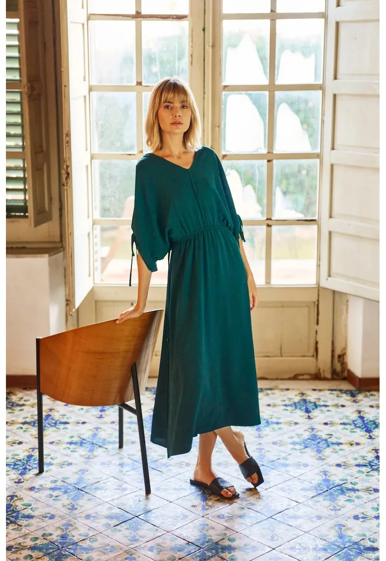 Rochie Midi verde inchis - poliester - marime