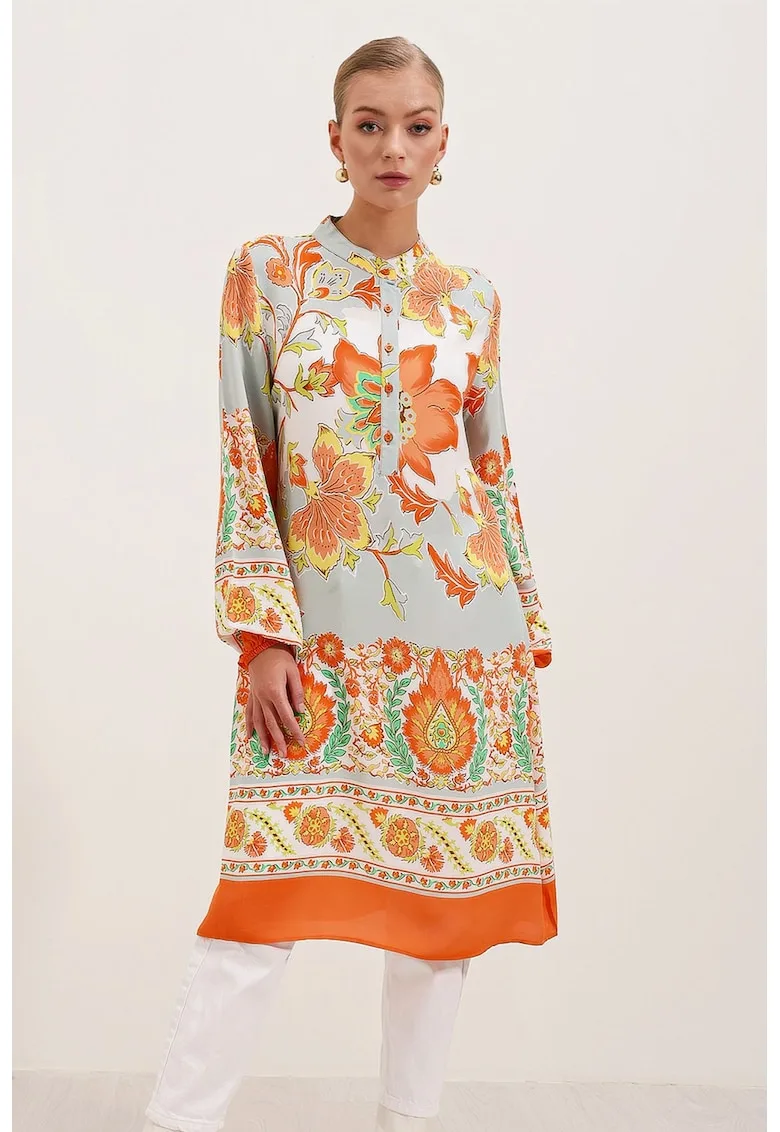 Rochie Midi - HiCCUP - model BDART - tangerine - viscoza