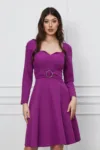 Rochie Moze clos mov cu catarama in talie