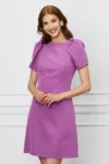 Rochie Moze lila cu umeri bufanti