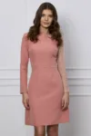 Rochie Moze roz cu o maneca din dantela