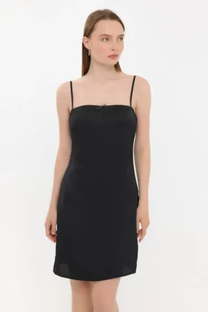 Rochie -  Negru - Poliester - Mini