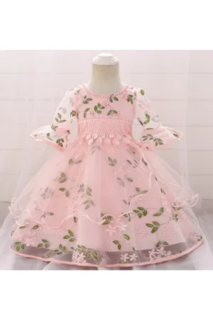 Rochie Ocazie  Model AL 11673 Princess Garden - Roz - 6-9 luni -