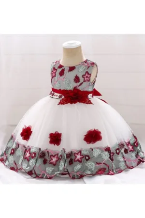 Rochie Ocazie  Model AL 11680 cu broderie visinie - 3-6 luni -