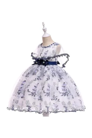 Rochie Ocazie  Sapphirine Collection - Fara maneca - Alb - Albastru