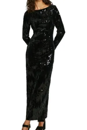 Rochie PL953636 -  Poliester/Elastan - Negru