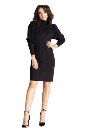 Rochie - Poliester/Elastan - Negru - De zi