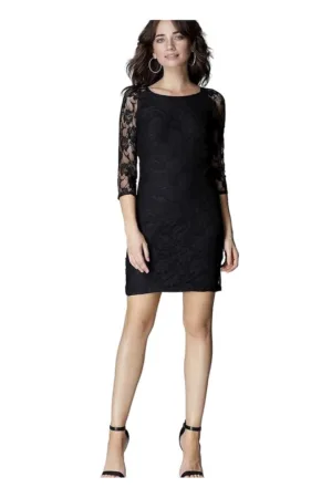 Rochie - Poliester/Elastan - Negru - Scurta
