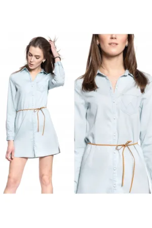 Rochie -  Rochie Camasa - Croiala Normala - 100% Bumbac - Inchidere: Nasturi - 1 Buzunar - XS - Albastru - 1 Bucata