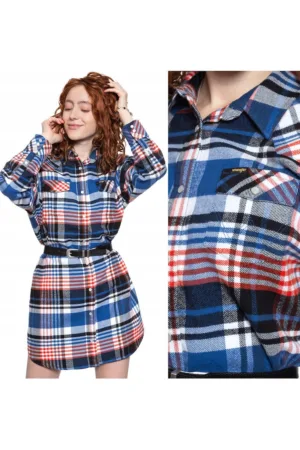 Rochie -  Rochie Overshirt - Croi: Regular Fit - Stil: Drept - Inchidere: Capse - Compozitie Material: 100% Bumbac - XS - Albastru Cobalt - 1 Bucata