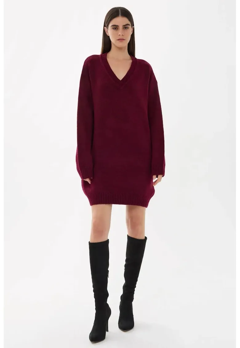 Rochie - Supradimensionata - Decolteu in V - Acril/Poliester - 23648