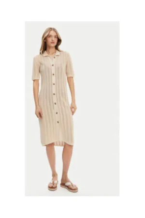 Rochie  TEC0 PERGAMENT - 100% bumbac - bej