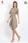 Rochie Xara casual gri asimetrica