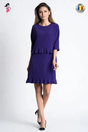 Rochie Xara eleganta vaporoasa cu volane la baza