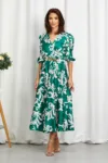 Rochie Yolanda Verde Bicolora