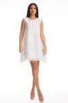Rochie alba de ocazie cu croiala in A