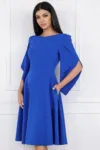Rochie albastra cu maneci evazate