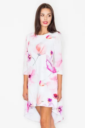 Rochie - asimetrica - Poliester - florala - multicolor