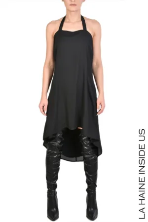 Rochie asimetrica cu fermoar ascuns lateral