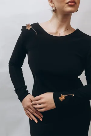 Rochie asimetrica cu maneci lungi