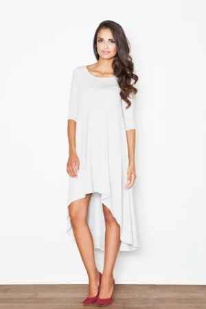 Rochie asimetrica - cu maneci lungi - din viscoza